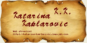 Katarina Kaplarović vizit kartica